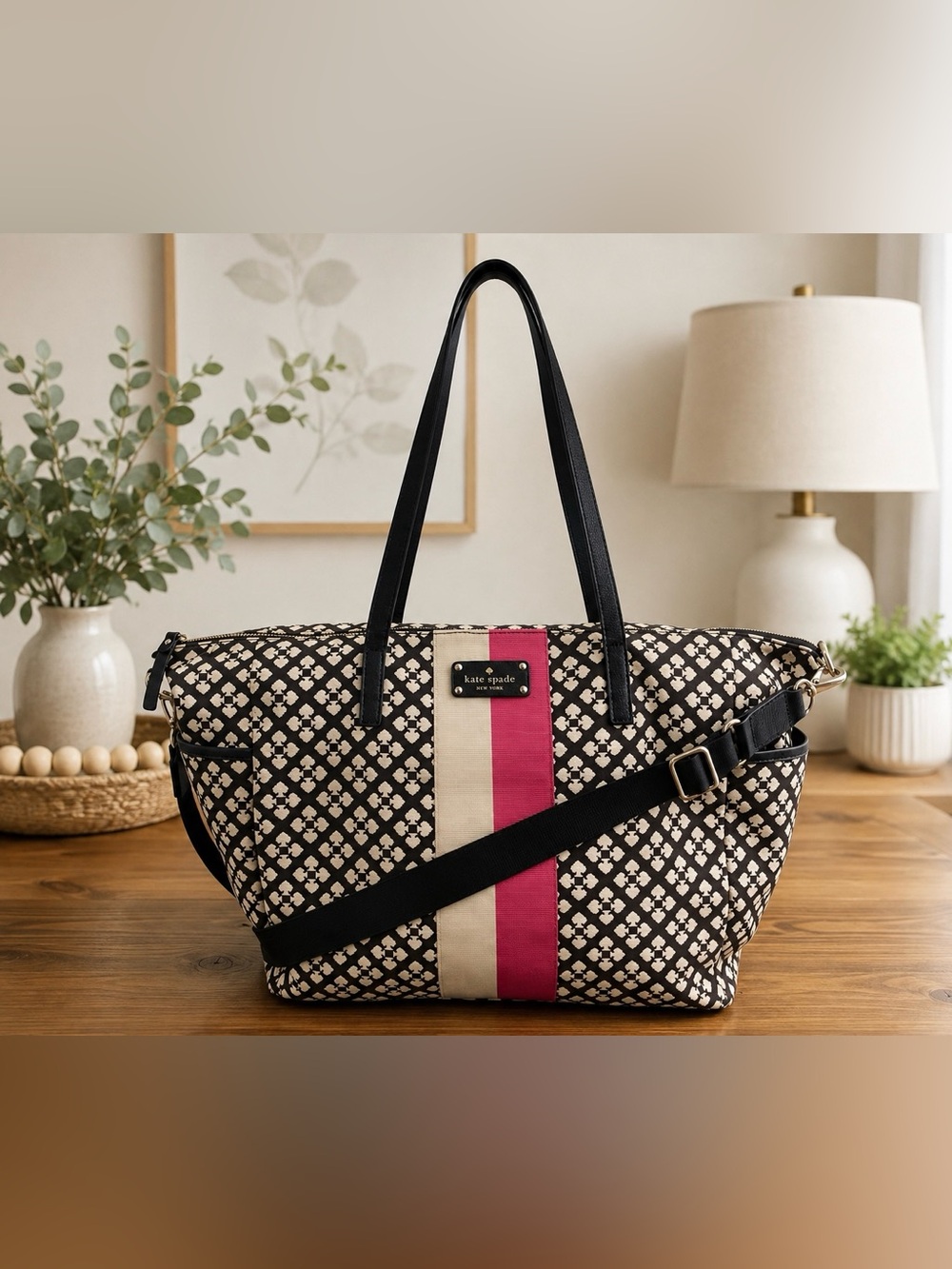 Kate Spade New York Diaper Tote / Travel Tote Bag with Crossbody Strap